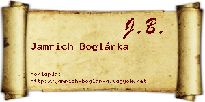 Jamrich Boglárka névjegykártya